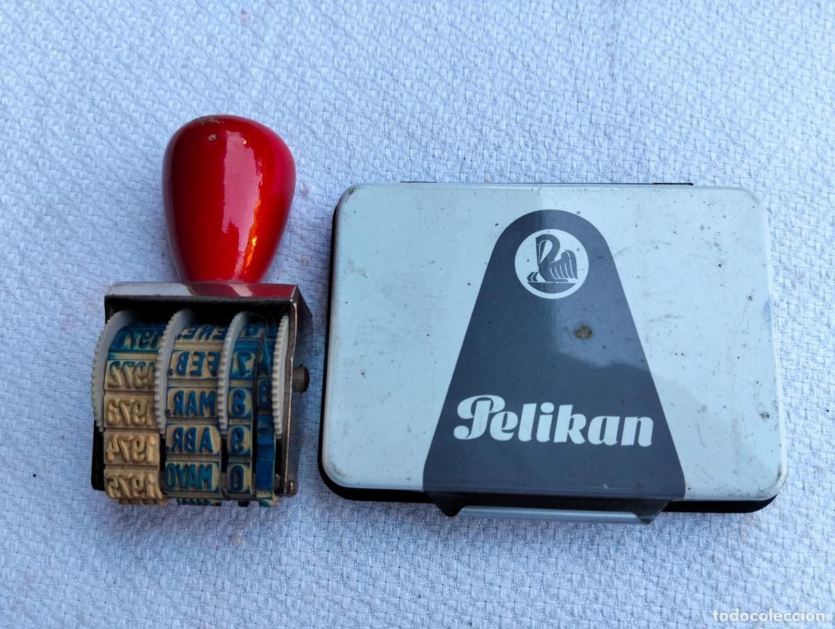 Escriban&iacute;a: Tamp&oacute;n para poner las fechas de los a&ntilde;os 70 con almohadilla de tinta marca Pelikan