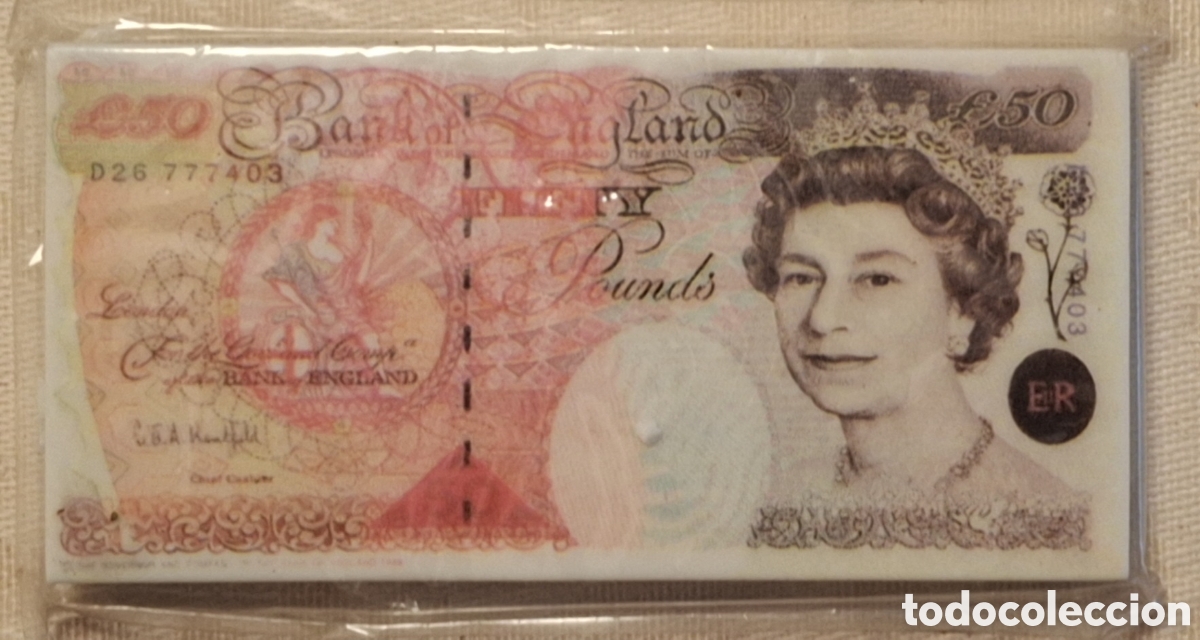 Escriban&iacute;a: Goma de borrar billete Isabel II