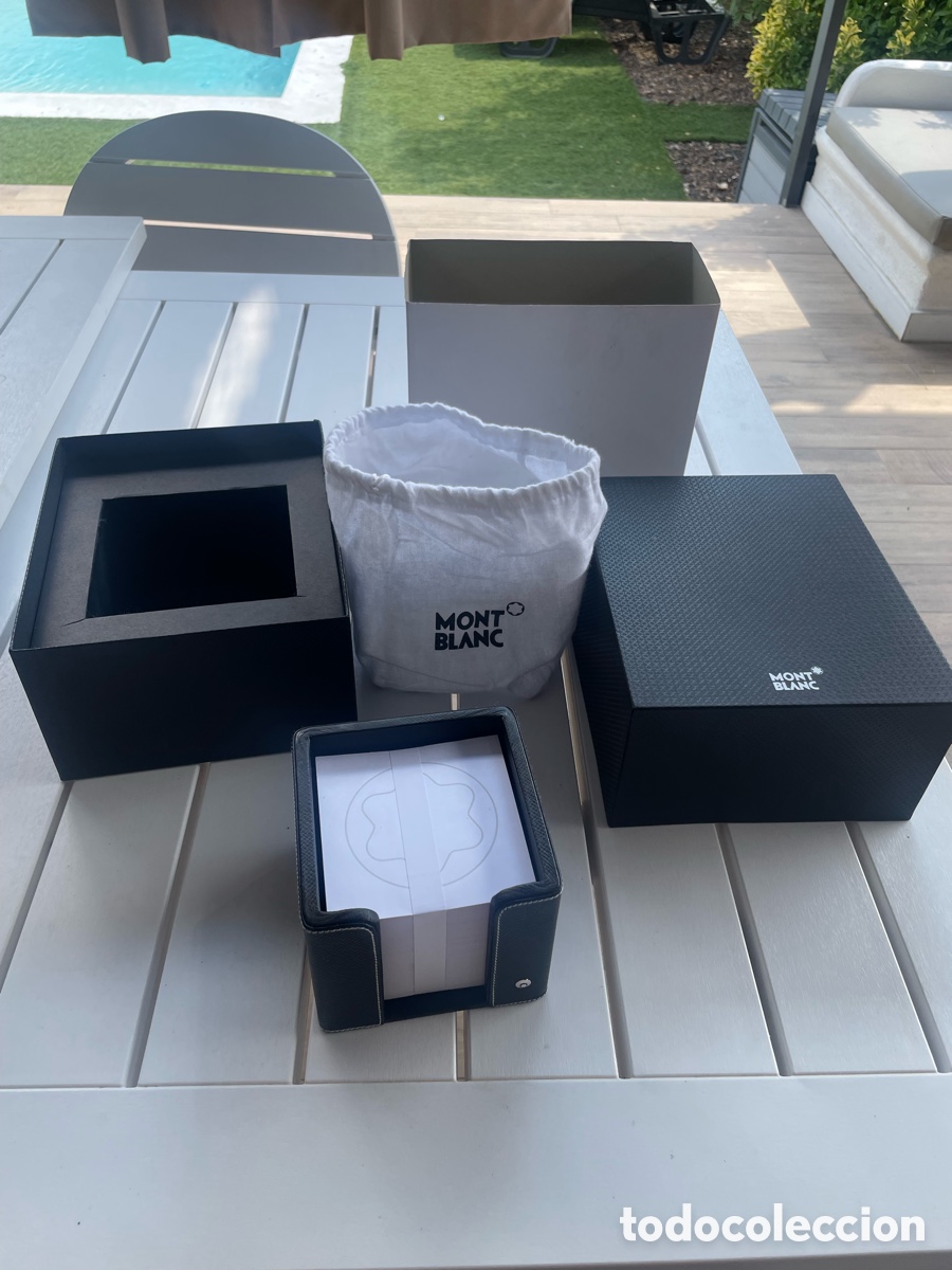 Escriban&iacute;a: Soporte / Dispensador de Notas Montblanc Piel Grained Leather - Nuevo con Caja Original