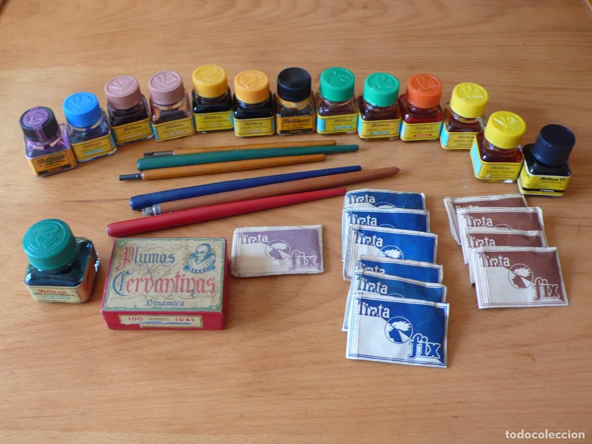 Escriban&iacute;a: TINTA FIX (11), TINTA PELIKAN (14), PLUMAS CERVANTINAS (48) REGALO PALILLEROS DE MADERA