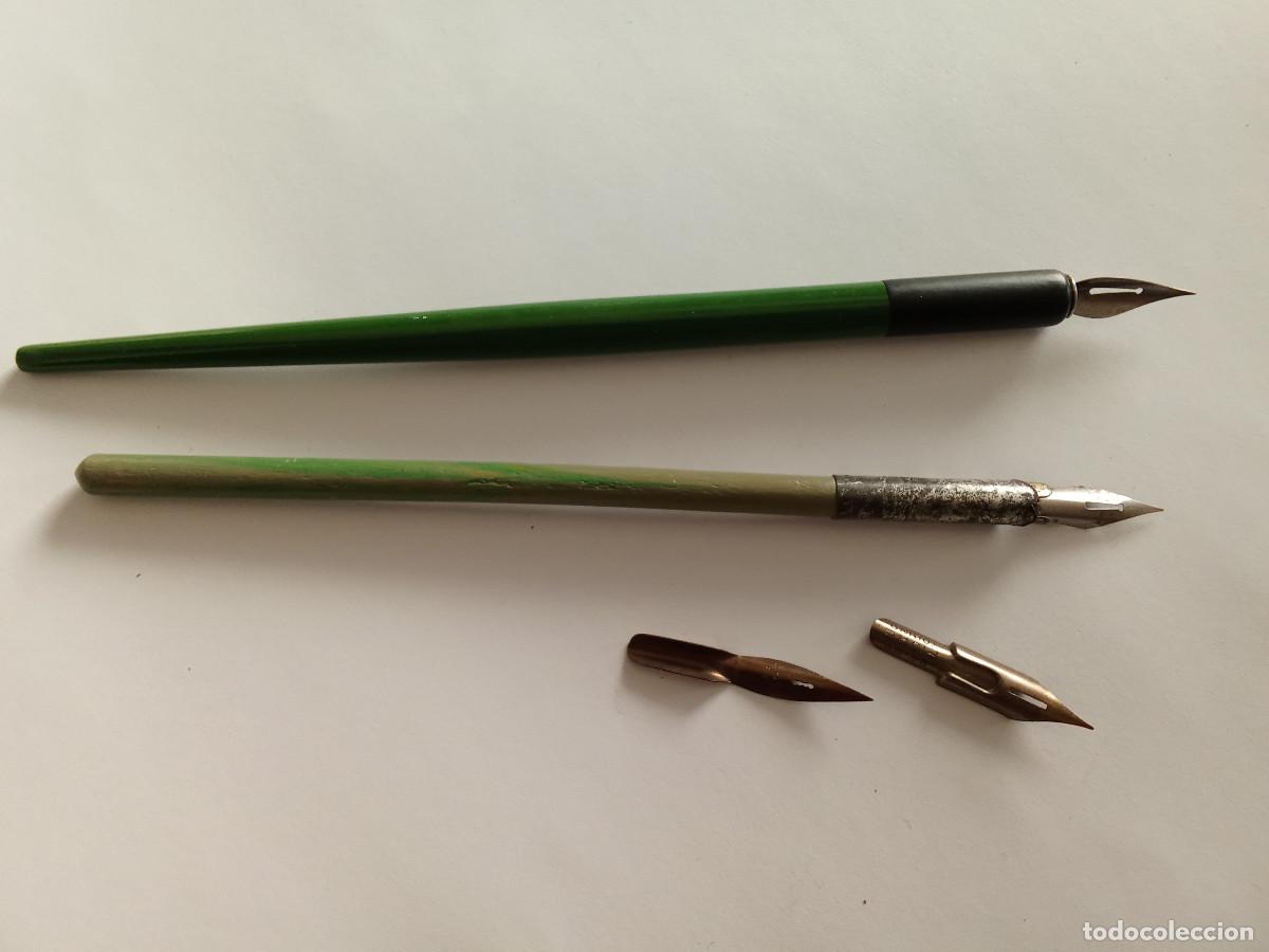 Escriban&iacute;a: Dos palilleros de madera con plumillas - Foto 2