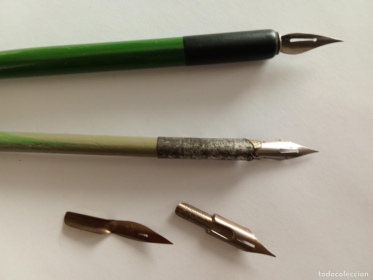 Escriban&iacute;a: Dos palilleros de madera con plumillas - Foto 3