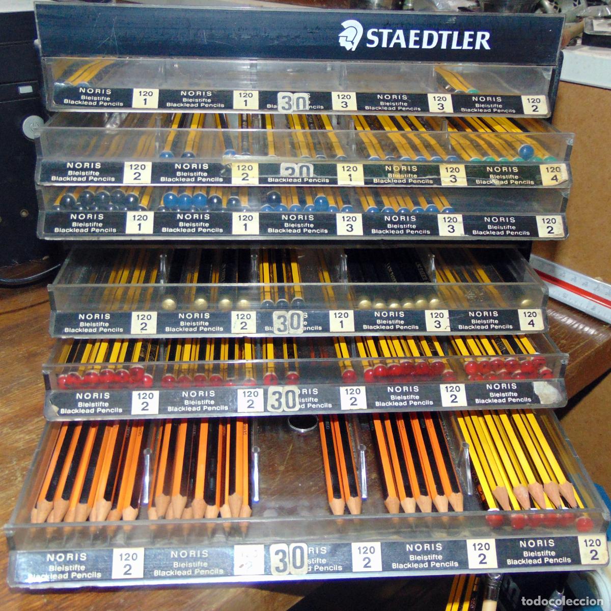 Escriban&iacute;a: EXPOSITOR STAEDTLER DE TIENDA CON 150 LAPICES EN PERFECTO ESTADO