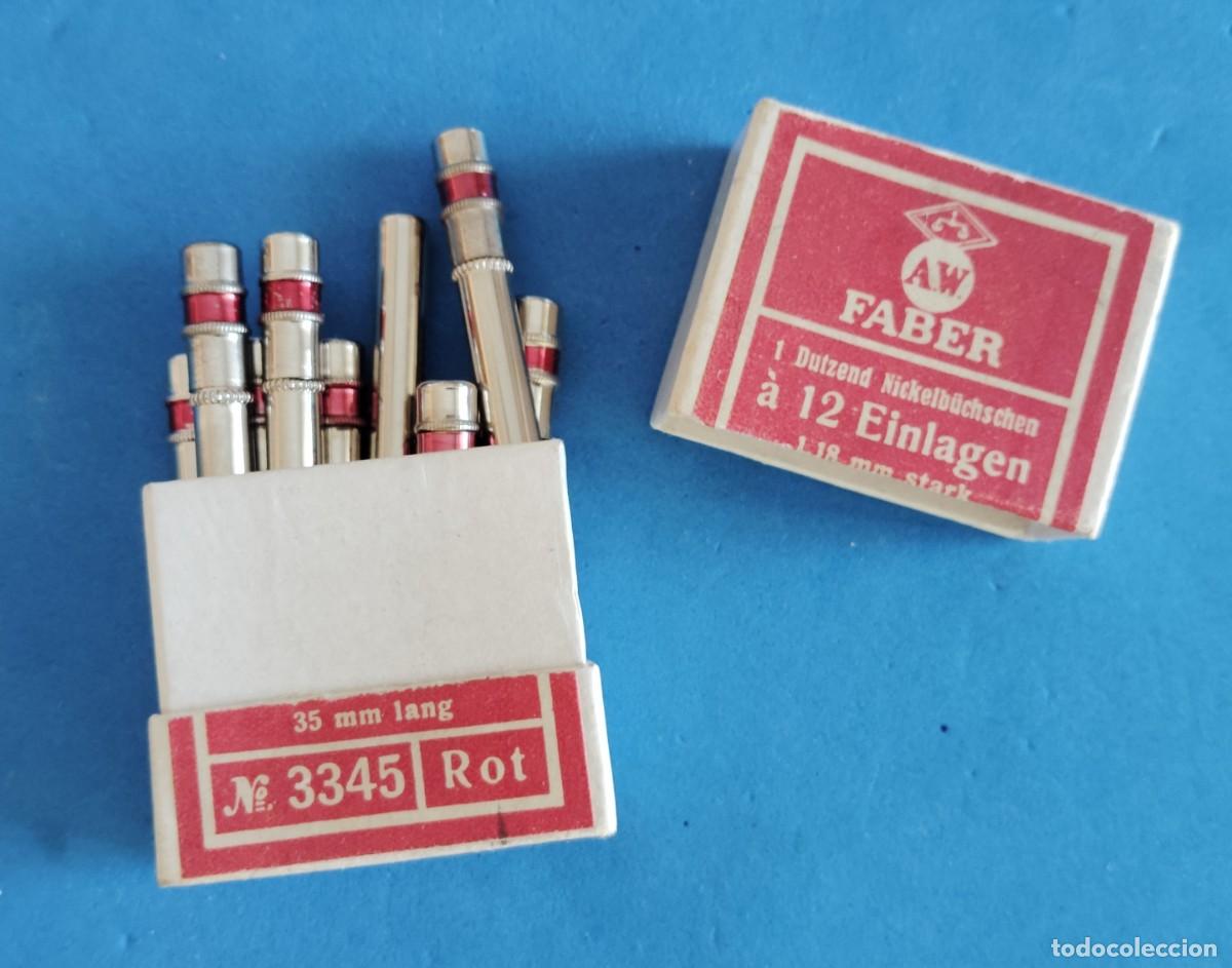 Escriban&iacute;a: ANTIGUA CAJA DE 10 CARTUCHOS DE MINAS ROJAS. FABER . ENVIO INCLUIDO