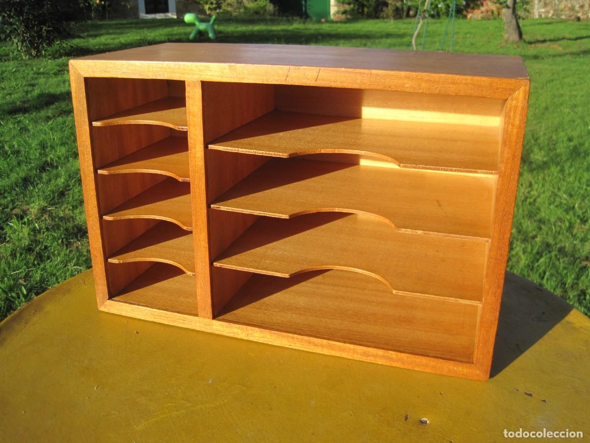 Escriban&iacute;a: ARCHIVADOR DE MADERA PARA CARTAS Y DOCUMENTOS - ORGANIZADOR DE ESCRITORIO - A&Ntilde;OS 60