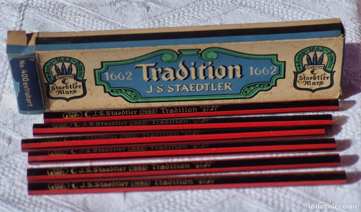 Escriban&iacute;a: Caja con 6 l&aacute;pices TRADITION J.S. Staedtler n&ordm; 400 extrahart kopier stift -a&ntilde;o 1945