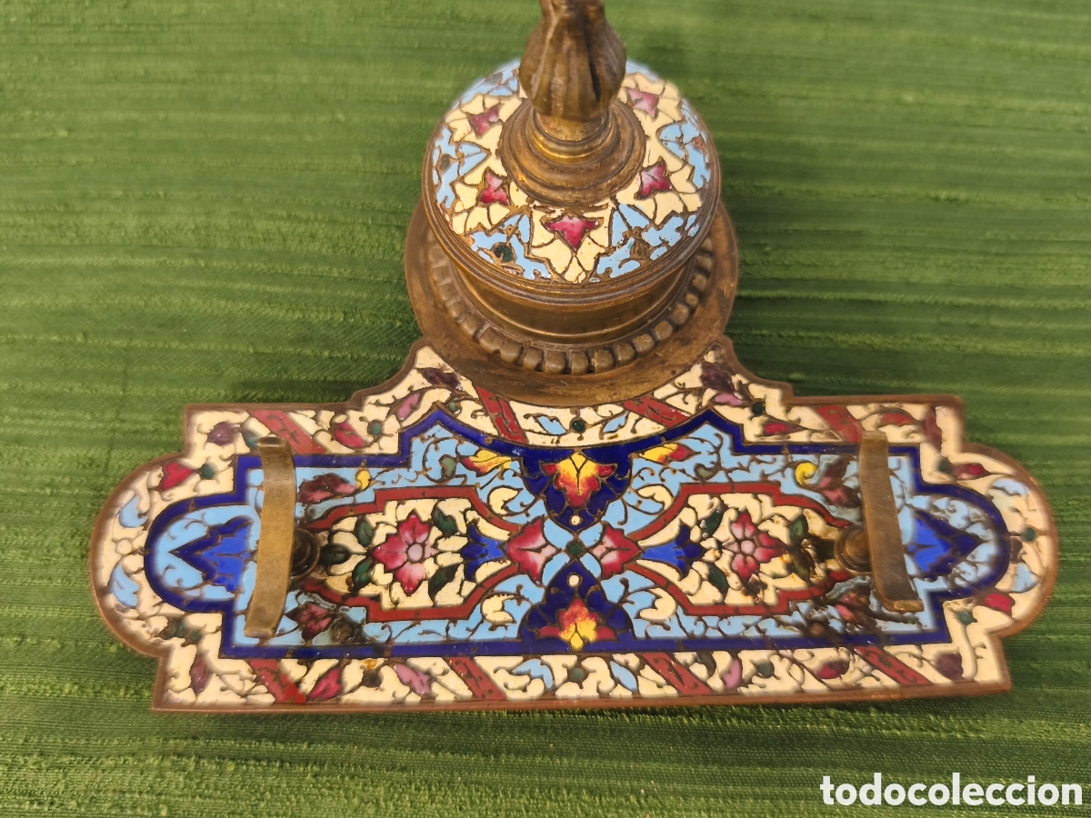 Escriban&iacute;a: Antiguo tintero cloisone 15cm - Foto 2