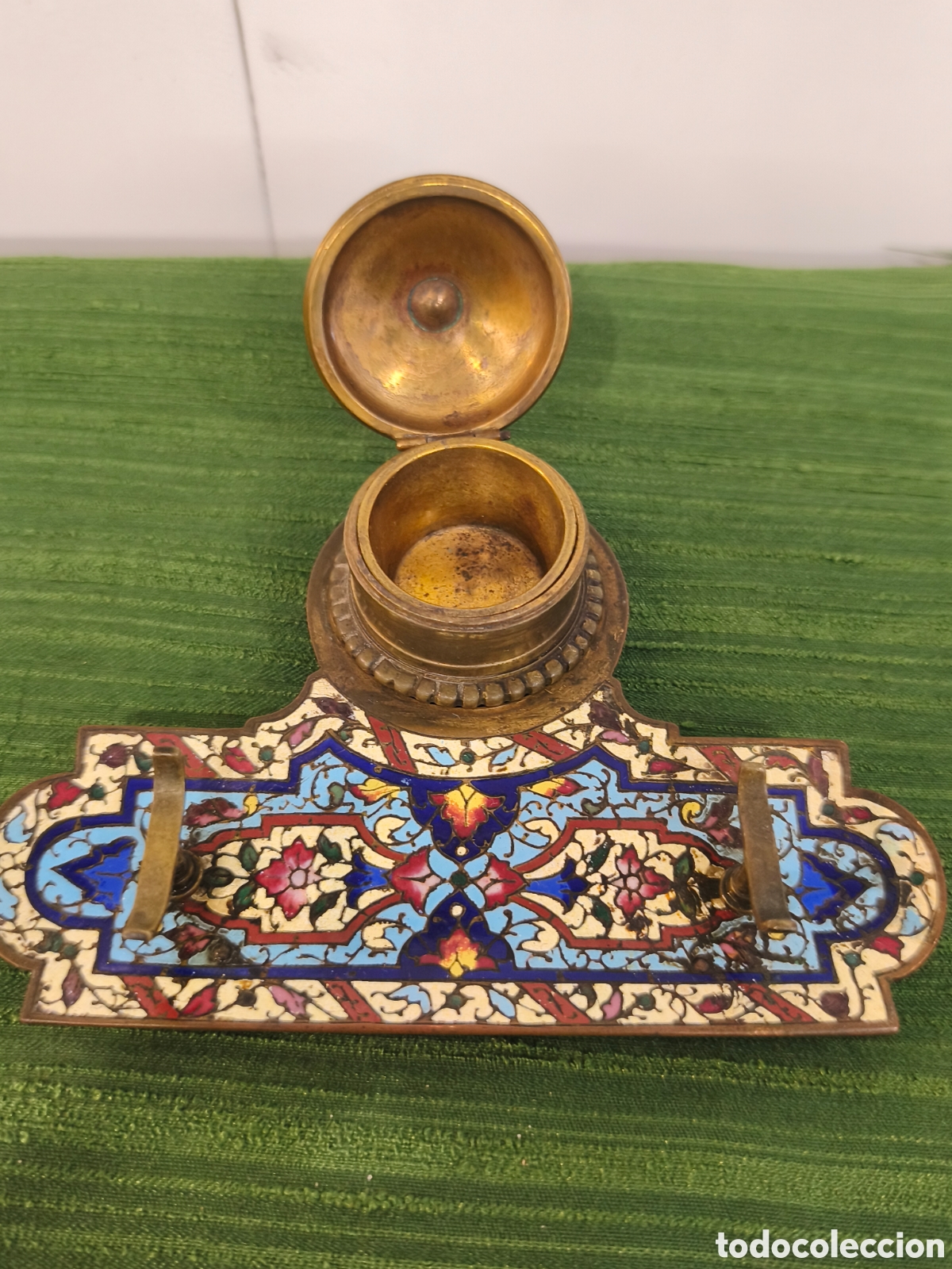Escriban&iacute;a: Antiguo tintero cloisone 15cm - Foto 3