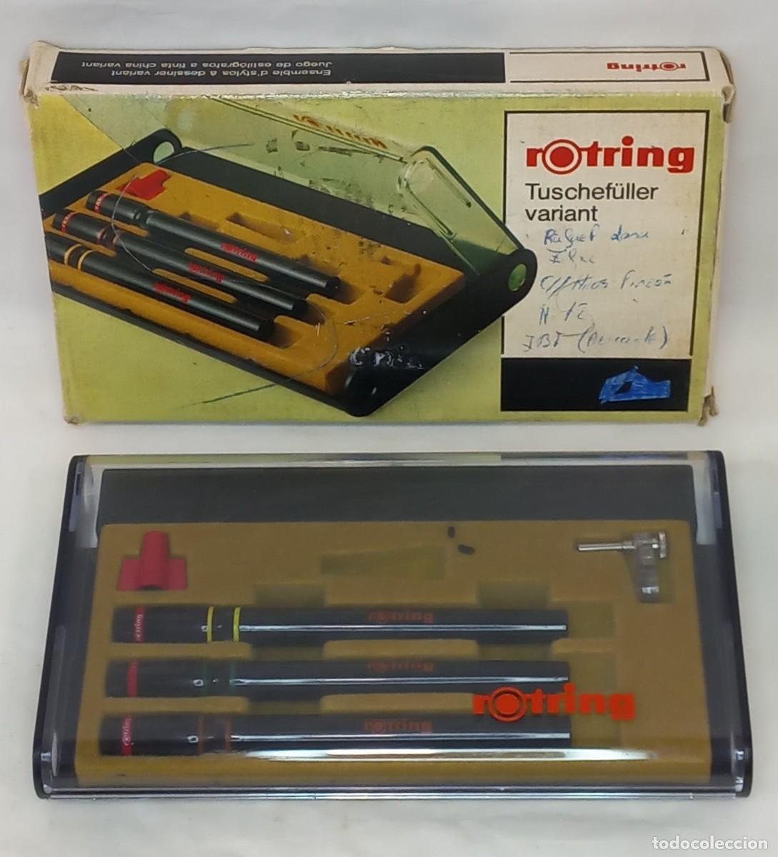 Escriban&iacute;a: SET DE ESTILOGRAFICOS DE DIBUJO TECNICO rOtring Mod. TUSCHEFULLER VARIANT - A&Ntilde;OS 70/80