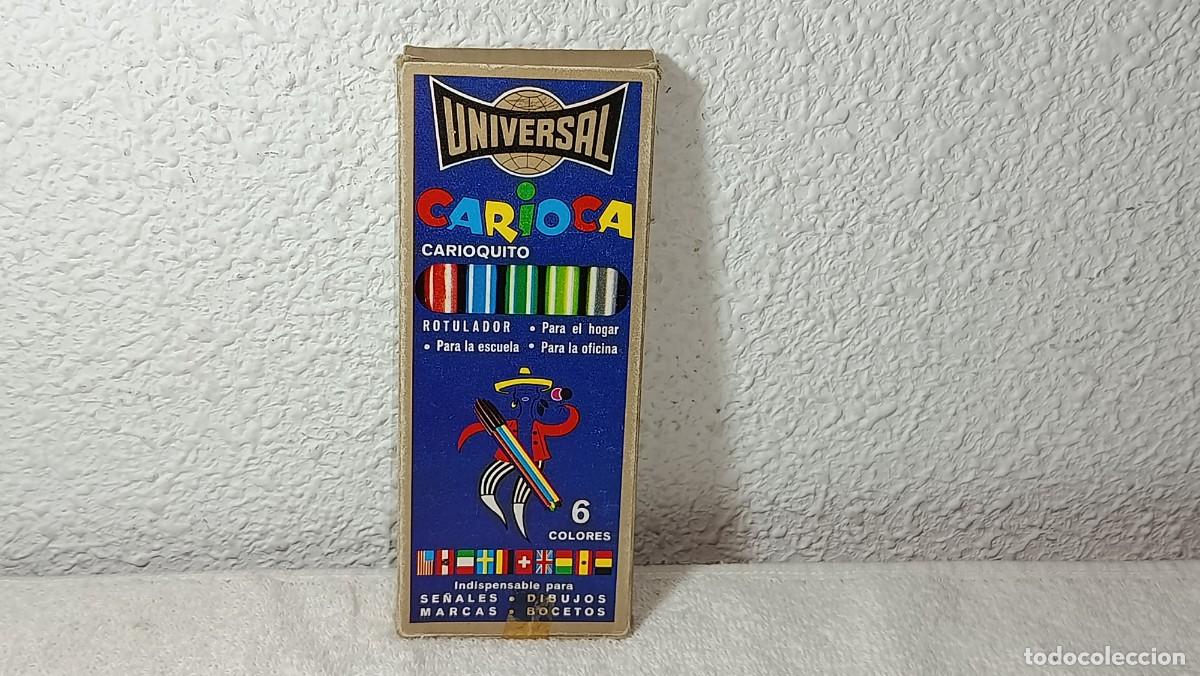 Escriban&iacute;a: ANTIGUA CAJA DE ROTULADORES CARIOCA CARIOQUITO UNIVERSAL A&Ntilde;OS 70