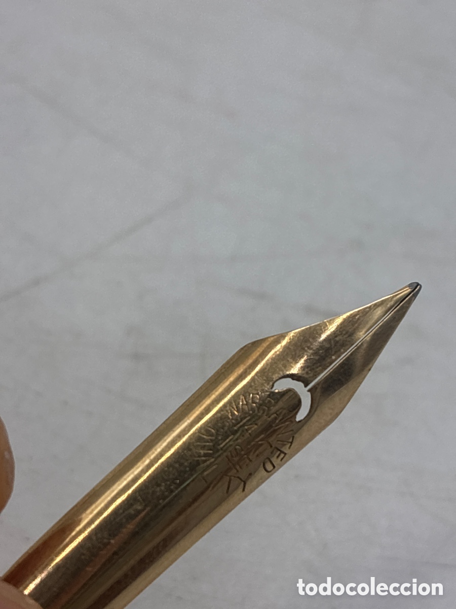 Escriban&iacute;a: Plum&iacute;n de oro 14k de 36 mm de longitud. - Foto 6