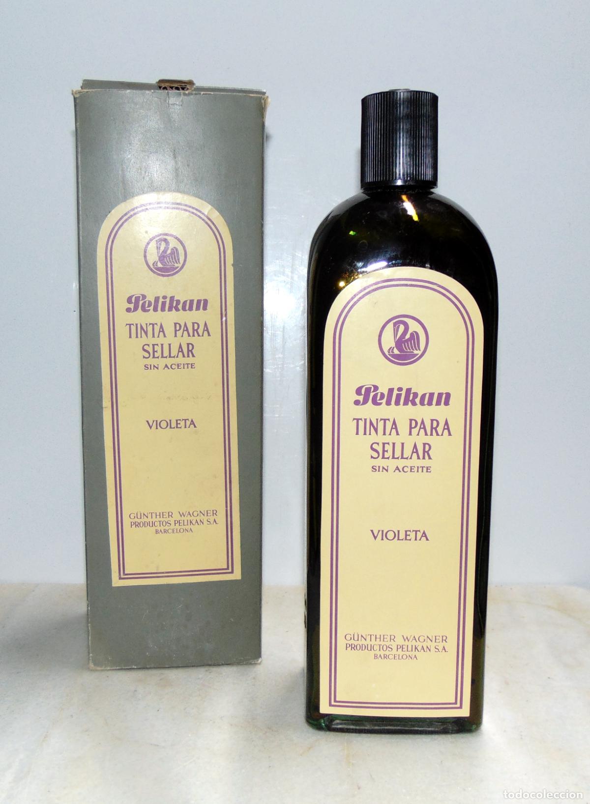 Escriban&iacute;a: ANTIGUA TINTA PARA SELLAR VIOLETA PELIKAN SIN ACEITE 1L. CON CAJA ORIGINAL, NUEVO