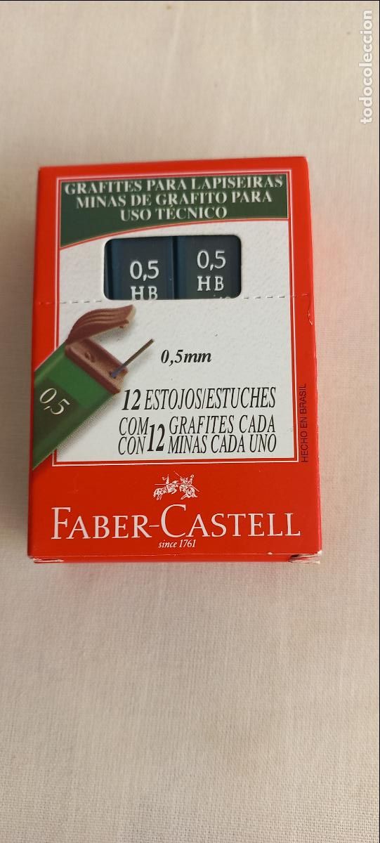Escriban&iacute;a: Faber Castell 12 tubos con 12 minas cada uno, 0.5 HB, de grafito para uso dibuj, dibujo t&eacute;cnico...