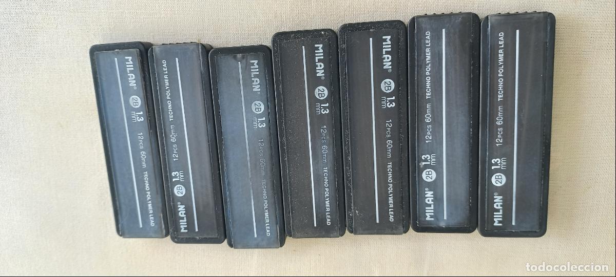 Escriban&iacute;a: 7 cajitas con 12 minas cada una, marca Mil&aacute;n. 2B, 1,3 mm, 60 mm, dibujo t&eacute;cnico...