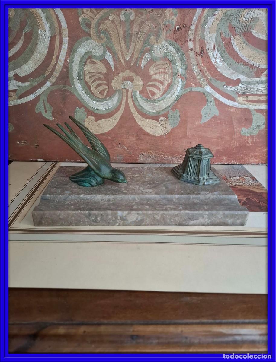 Escrita: ESCRIBANIA DE EPOCA ART DECO CON BASE DE MARMOL