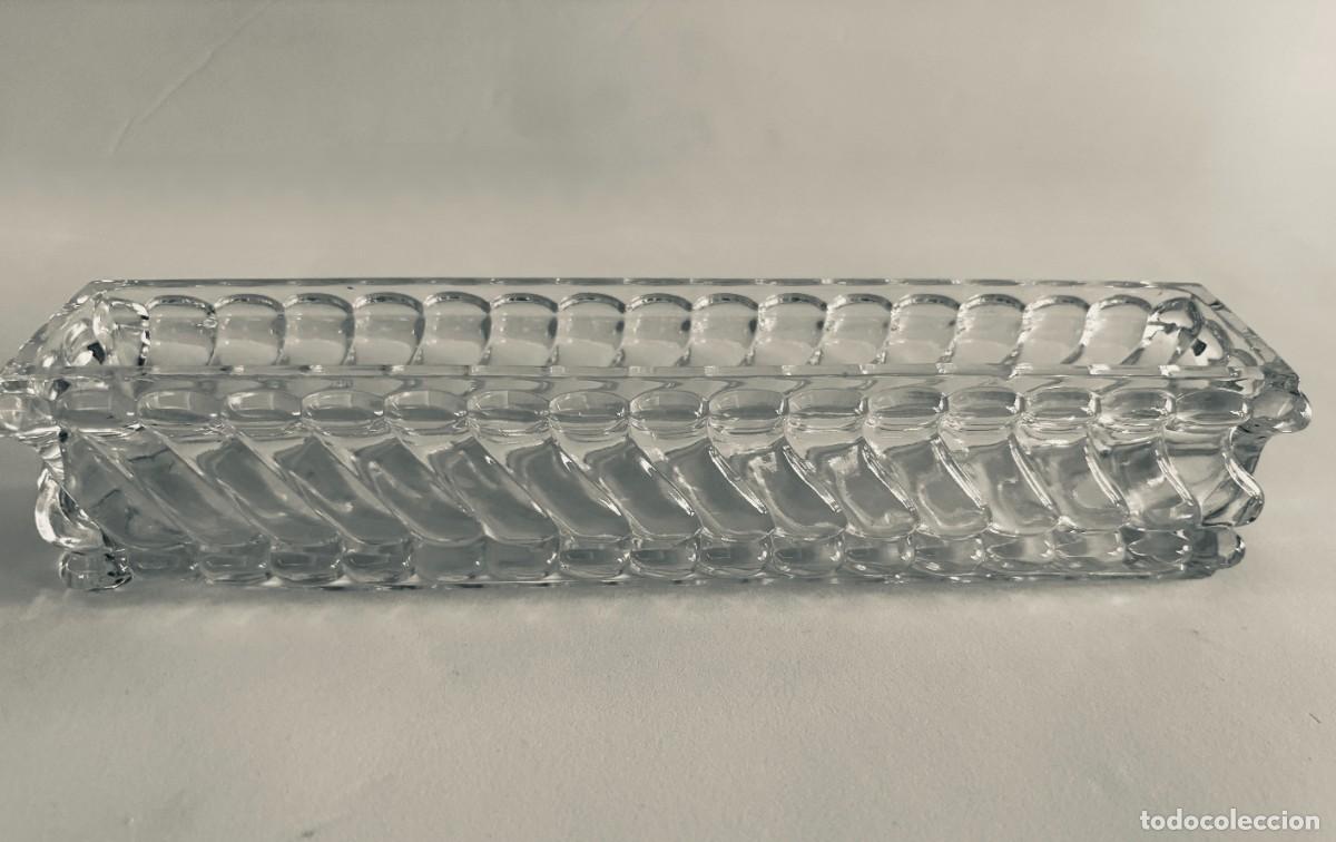 Schreibwaren: Bandeja Cristal Baccarat Bambou Tors Antiguo Portaplumas Centro Mesa Art Deco