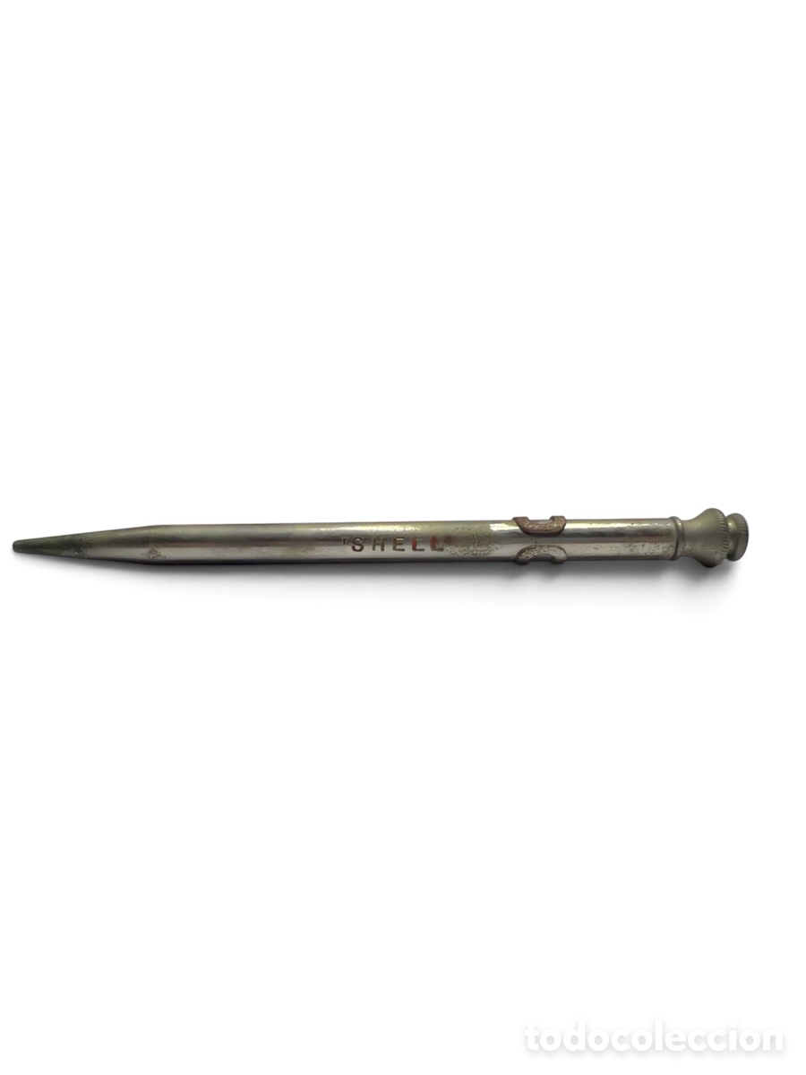 Escriban&iacute;a: Antiguo Portaminas Mec&aacute;nico Wahl-Eversharp (A&ntilde;os 20) - Silver Plated - Grabado Corporate &rdquo;SHELL&rdquo;