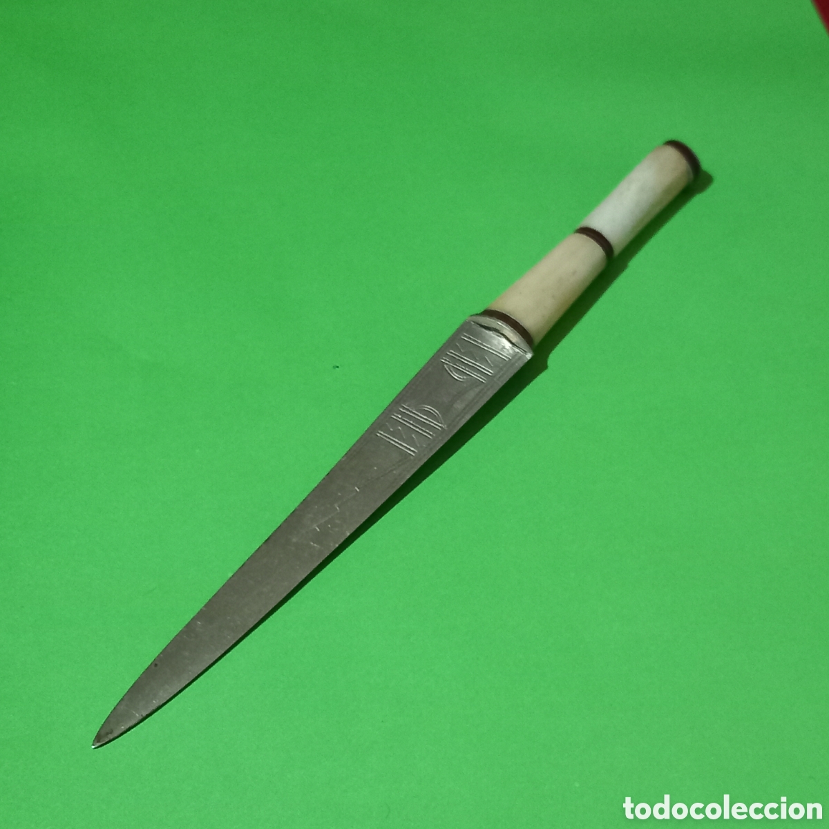 Escriban&iacute;a: ANTIGUO ABRECARTAS DE HUESO o MARFIL?? 19cm