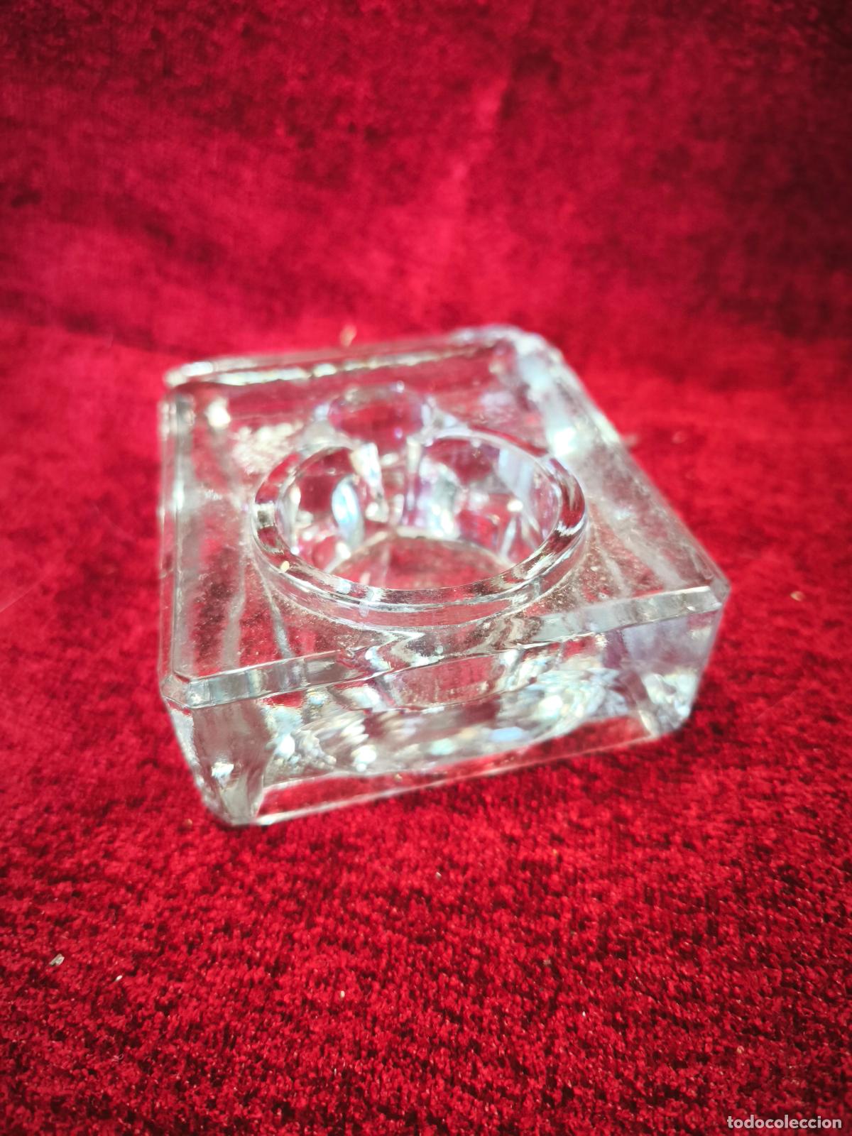 Escriban&iacute;a: TINTERO ANTIG&Uuml;O DE CRISTAL PRENSADO. - Foto 3