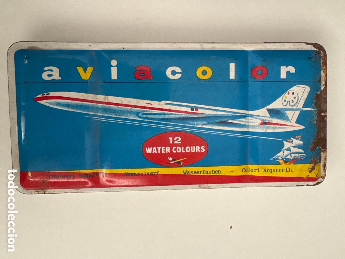 Escriban&iacute;a: CAJA DE PINTURAS AVIACOLOR WATER COLOURS VAC&Iacute;A ( AVI&Oacute;N COLORES )