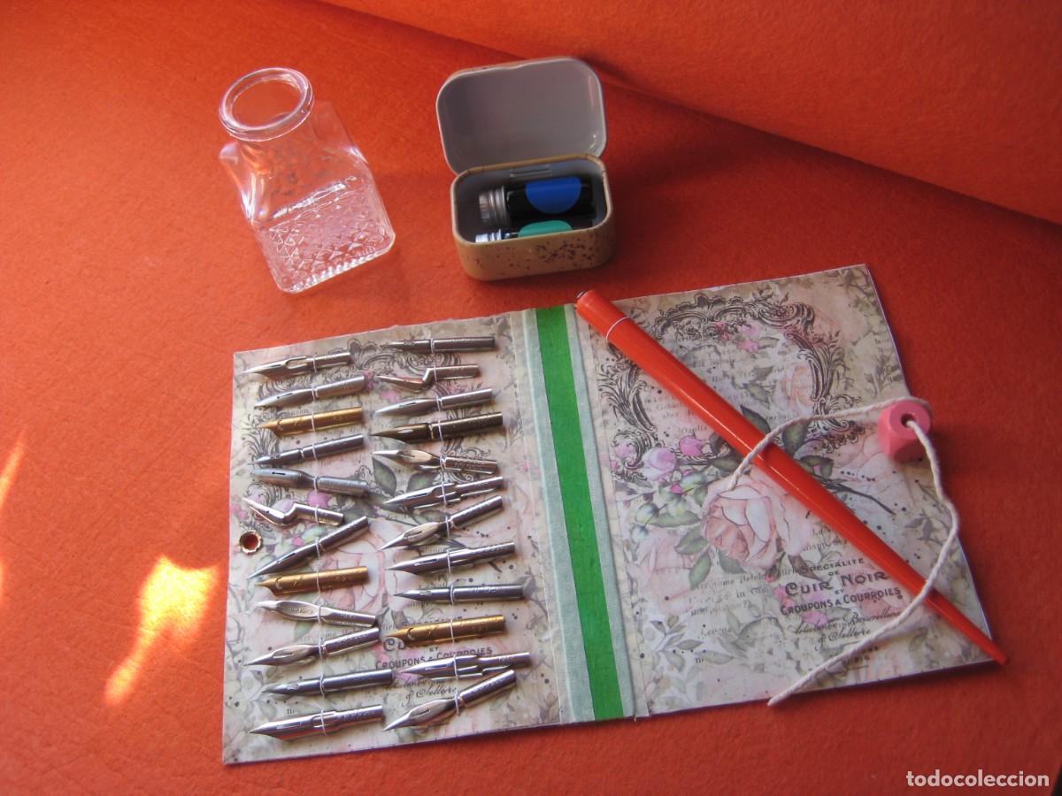 Escriban&iacute;a: LOTE DE ESCRITURA 24 PLUMILLAS PORTAPLUMAS TINTA