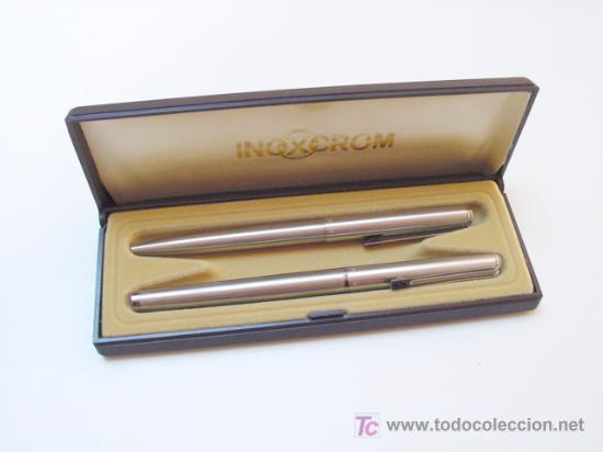 Estilogr&aacute;ficas antiguas, bol&iacute;grafos y plumas: ESTUCHE INOXCROM 77 - Foto 1