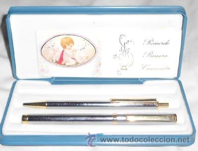 Estilogr&aacute;ficas antiguas, bol&iacute;grafos y plumas: ESTUCHE ESCOLAR DE 1&ordf; COMUNI&Oacute;N - Foto 1
