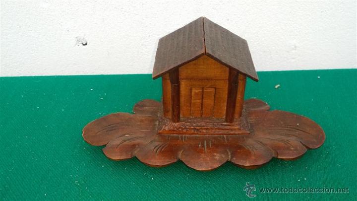 Estilogr&aacute;ficas antiguas, bol&iacute;grafos y plumas: tintero de madera - Foto 2