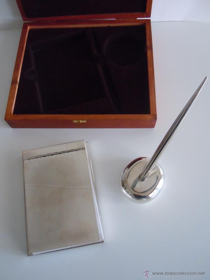 Estilogr&aacute;ficas antiguas, bol&iacute;grafos y plumas: CONJUNTO DE ESCRITORIO EN ESTUCHE - Foto 4