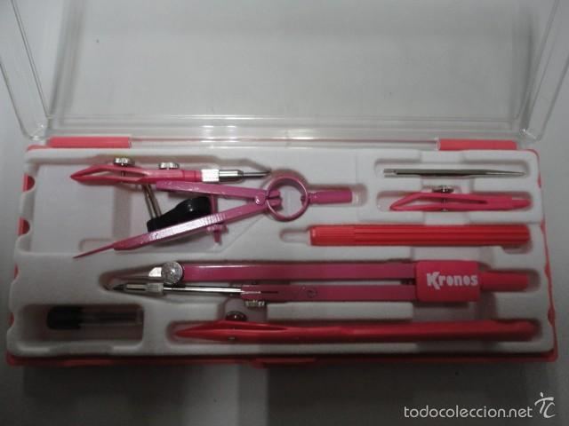 Estilogr&aacute;ficas antiguas, bol&iacute;grafos y plumas: conjunto compas y accesorios marca kronos - Foto 2