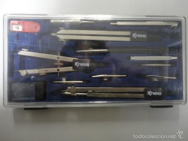 Estilogr&aacute;ficas antiguas, bol&iacute;grafos y plumas: conjunto compas y accesorios marca kronos - Foto 2