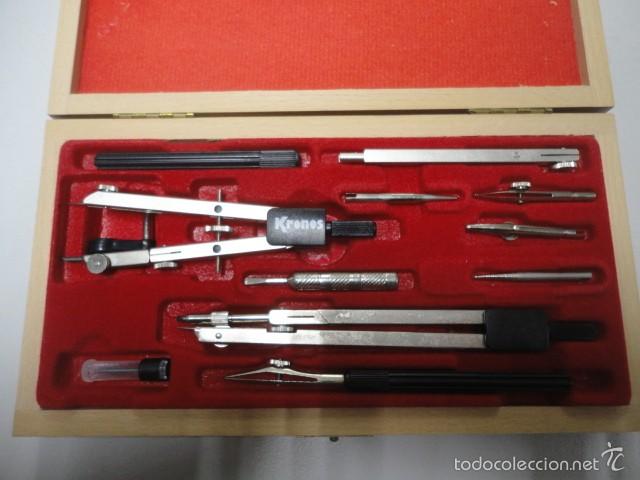 Estilogr&aacute;ficas antiguas, bol&iacute;grafos y plumas: conjunto compas y accesorios marca kronos 409 - Foto 1