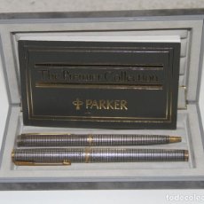 Estilográficas antiguas, bolígrafos y plumas: CONJUNTO PARKER PREMIER COLLECTION. PLUMÍN PARKER ORO 18K. PLATA. FRANCIA. 1994