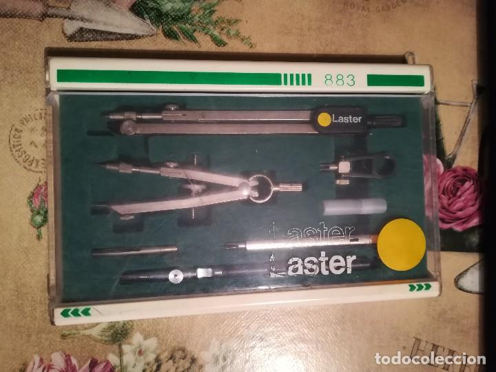 Estilogr&aacute;ficas antiguas, bol&iacute;grafos y plumas: Juego de comp&aacute;s Laster 883 - Foto 1