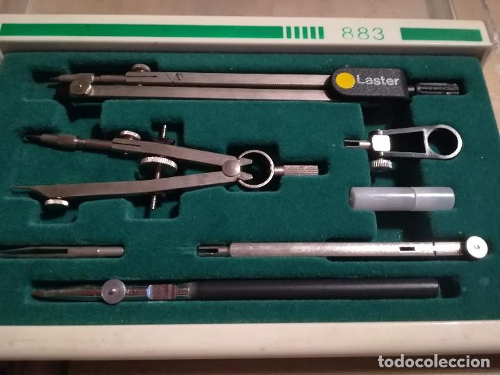 Estilogr&aacute;ficas antiguas, bol&iacute;grafos y plumas: Juego de comp&aacute;s Laster 883 - Foto 5