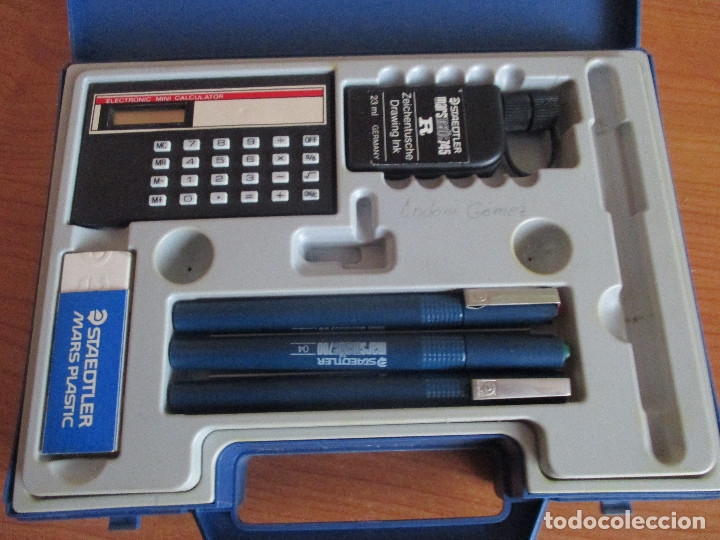 Estilogr&aacute;ficas antiguas, bol&iacute;grafos y plumas: MALETIN STAEDLER + COMPAS - Foto 2
