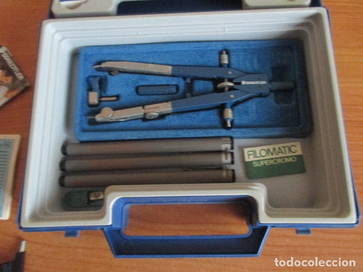 Estilogr&aacute;ficas antiguas, bol&iacute;grafos y plumas: MALETIN STAEDLER + COMPAS - Foto 4