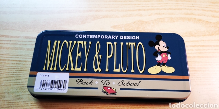 Estilogr&aacute;ficas antiguas, bol&iacute;grafos y plumas: Mickey & Pluto estuche metalico - Foto 3