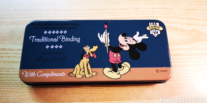 Estilogr&aacute;ficas antiguas, bol&iacute;grafos y plumas: Mickey & Pluto estuche metalico - Foto 1