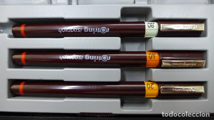 Estilogr&aacute;ficas antiguas, bol&iacute;grafos y plumas: JUEGO DE ROTRING ISOGRAPH - Foto 2