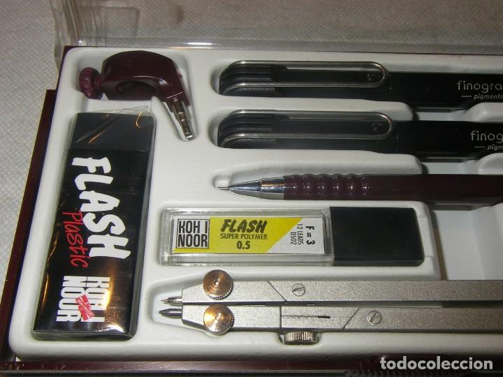 Estilogr&aacute;ficas antiguas, bol&iacute;grafos y plumas: Conjunto de comp&aacute;s marca Faibod con varios complementos. - Foto 3