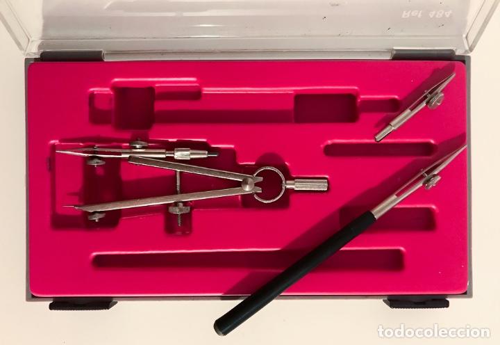 Estilogr&aacute;ficas antiguas, bol&iacute;grafos y plumas: CAJA CON COMP&Aacute;S Y TIRALINEAS - ESSELTE - REF: 484 - Foto 4