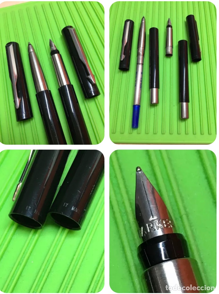 Estilogr&aacute;ficas antiguas, bol&iacute;grafos y plumas: Set Parker Pluma+Rollerball Vector - Foto 2