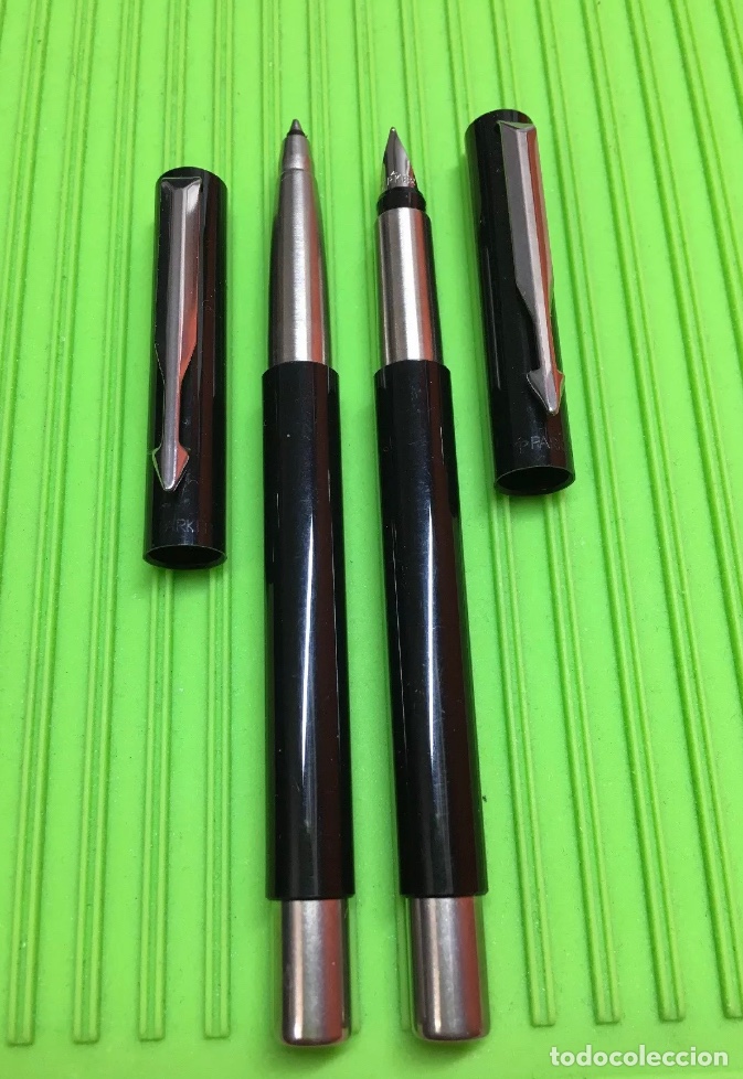 Estilogr&aacute;ficas antiguas, bol&iacute;grafos y plumas: Set Parker Pluma+Rollerball Vector - Foto 1