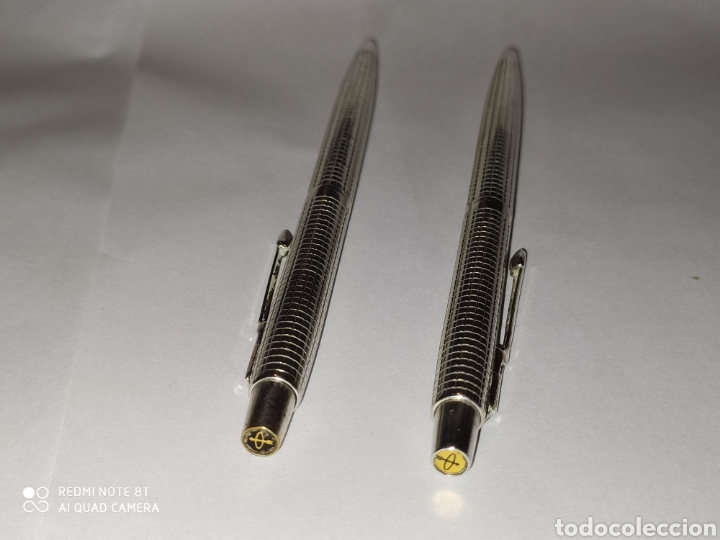 Estilogr&aacute;ficas antiguas, bol&iacute;grafos y plumas: Juego parker 75 plata - Foto 2