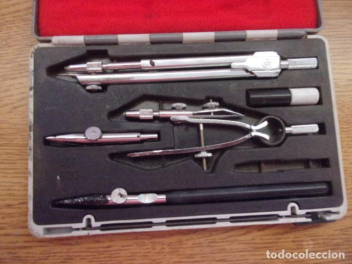 Estilogr&aacute;ficas antiguas, bol&iacute;grafos y plumas: ESTUCHE DE COMPAS USADO. - Foto 1