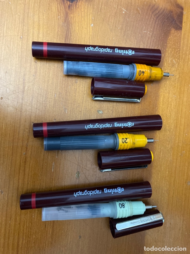 Estilogr&aacute;ficas antiguas, bol&iacute;grafos y plumas: Rotting college set rapidograph - Foto 7