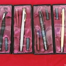 Estilográficas antiguas, bolígrafos y plumas: LOTE DE 4 PLUMAS EN ESTUCHE