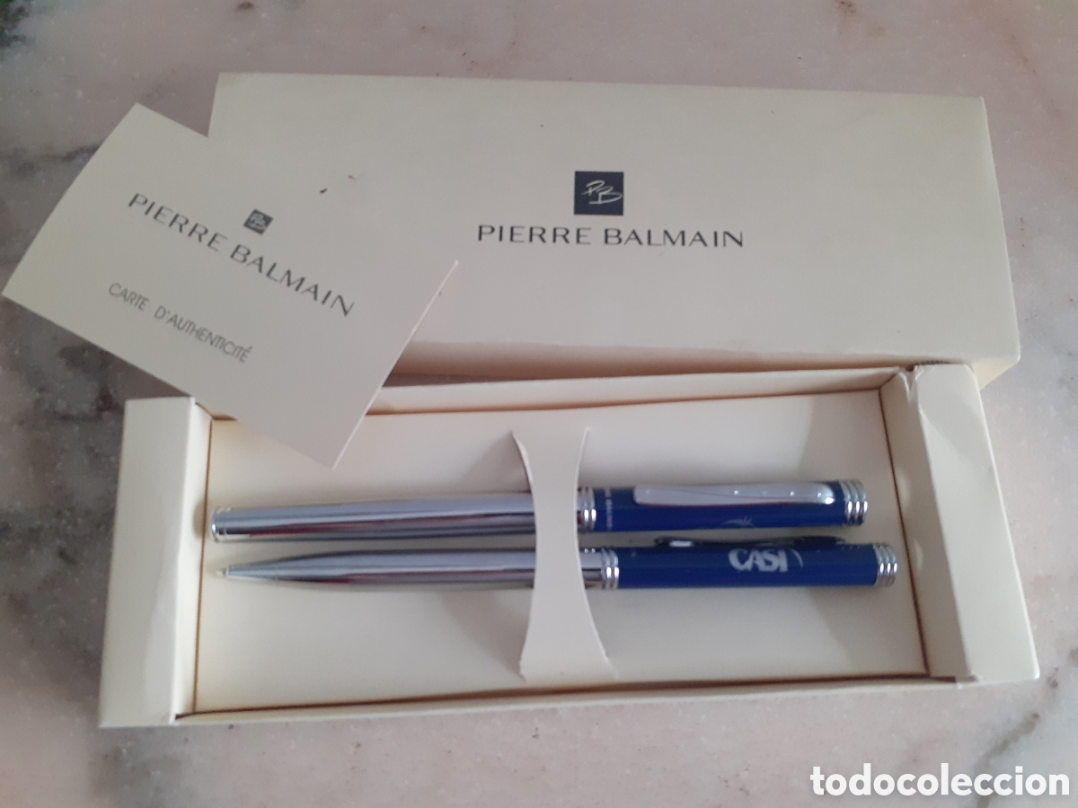 Estilogr&aacute;ficas antiguas, bol&iacute;grafos y plumas: Conjunto boli y pluma Pierre Balmain - Foto 2