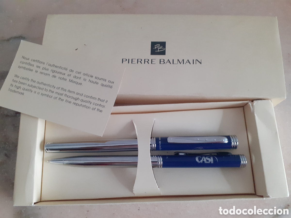 Estilogr&aacute;ficas antiguas, bol&iacute;grafos y plumas: Conjunto boli y pluma Pierre Balmain - Foto 3